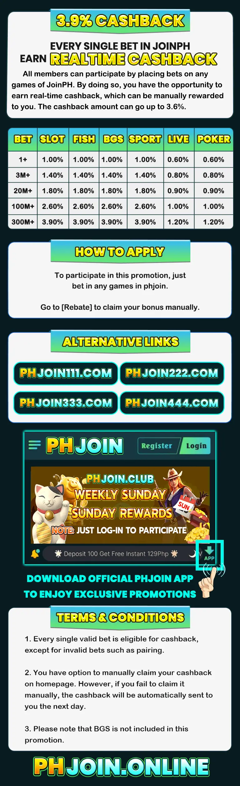 EVERY BET EARN CASHBACK