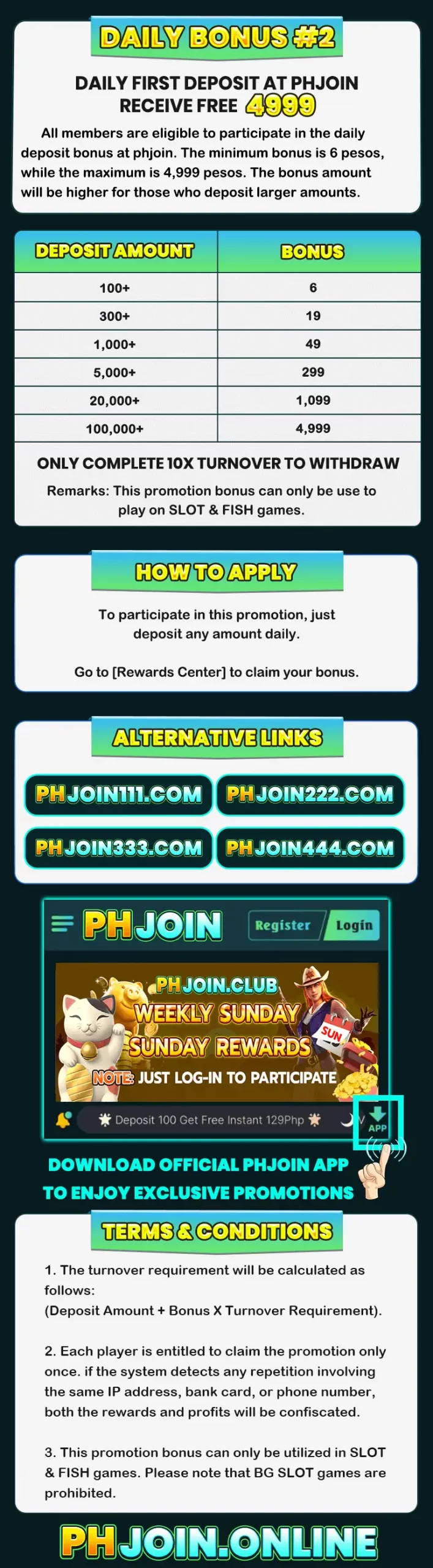 DAILY FIRST DEPOSIT BONUS
